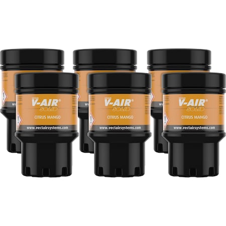 Vectaire V-Air MVP Dispenser Fragrance Refill - Spray - 6000 cu ft - Citrus Mango, 6PK VTSSOLIDCIT